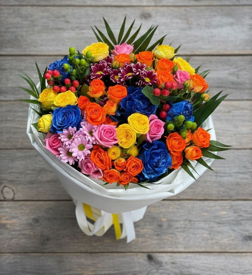 Букет цветов из: Розы и Хризантемы в Репьевке