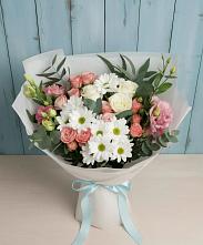 Букет цветов из:  Розы, Лизиантусы и Хризантемы в Репьевке