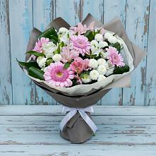 Букет цветов из:  Герберы, Альстромерии и Хризантемы #REPLACE_PRED# Репьевке