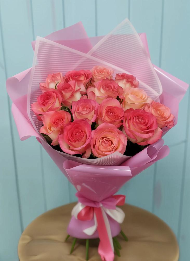 Букет 15 Розовых роз Равель в Репьевке