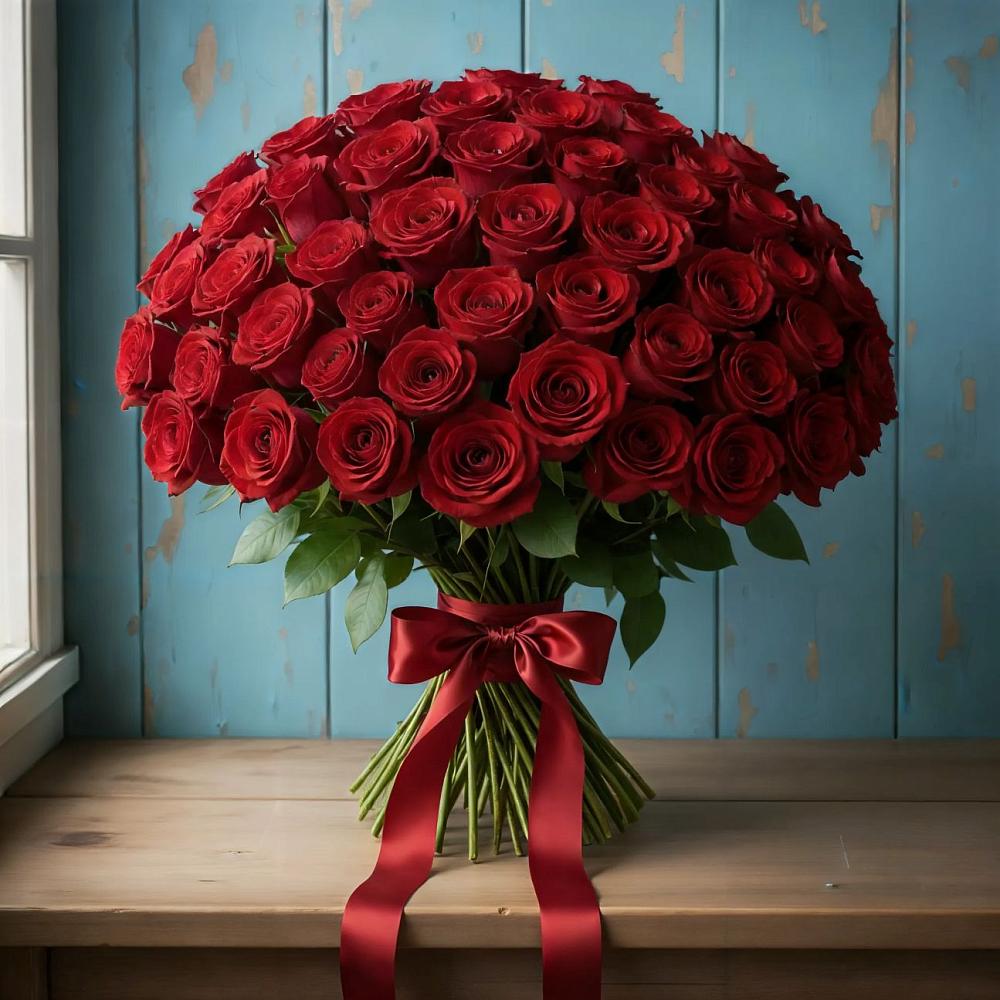 Букет Красные розы Блэк Меджик в Репьевке