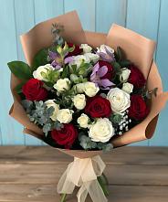 Букет цветов из:  Розы и Альстромерии в Репьевке