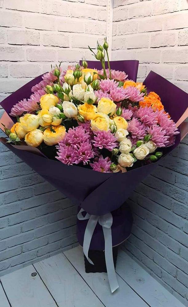 Букет цветов из: Хризантемы и Розы в Репьевке