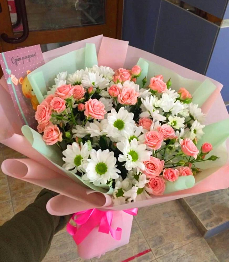 Букет цветов из: Розы и Хризантемы в Репьевке