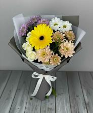 Букет цветов из:  Розы, Герберы и Хризантемы в Репьевке