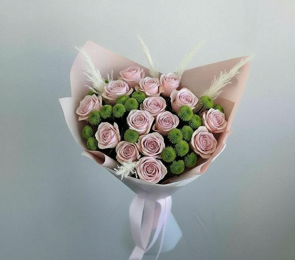 Букет цветов из: Розы и Хризантемы в Репьевке