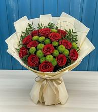 Букет цветов из:  Розы и Хризантемы в Репьевке