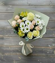 Букет цветов из:  Альстромерии, Розы и Хризантемы в Репьевке