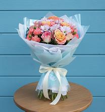 Букет цветов из:  Хризантемы и Розы в Репьевке